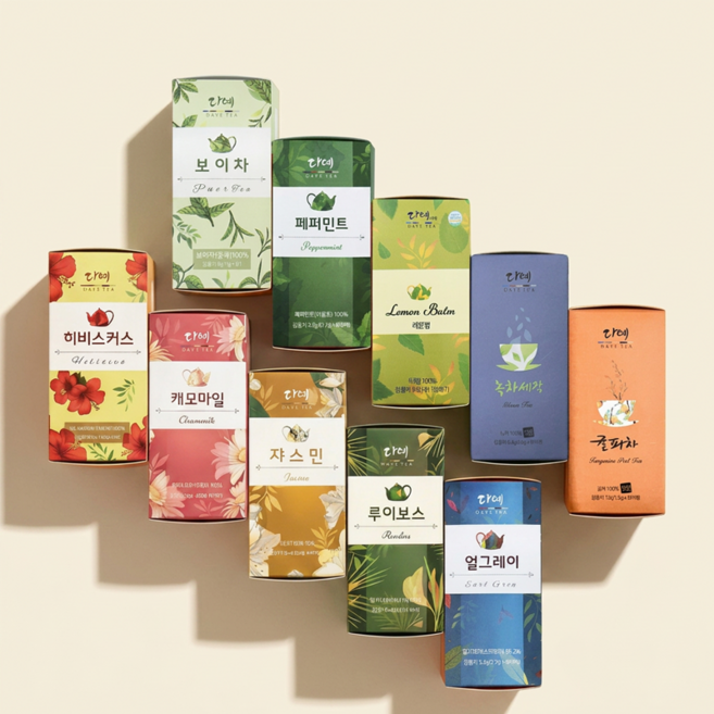 [본사직영] 다예 허브차 혼합 10종 (80티백) 세트+쇼핑백(루이보스+페퍼민트+캐모마일+히비스커스+레몬밤+얼그레이+자스민), 1개, 80개입, 64.8g