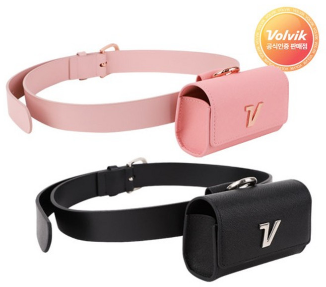 VOLVIK 볼빅 여성용 골프공 파우치+골프벨트 세트, 볼빅여성벨트_파우치세트/블랙, 1개