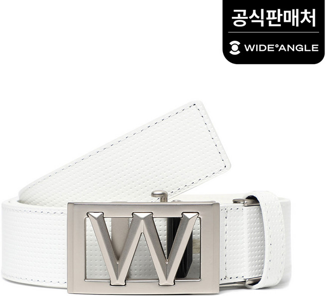 와이드앵글 공식 남성 TO 로고 자동 벨트 WMP24Y01W2, White