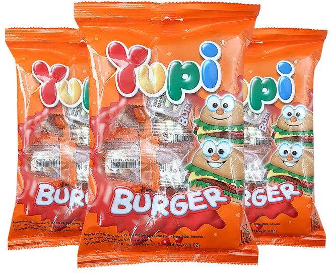 유피 버거모양 젤리, 3개, 84g