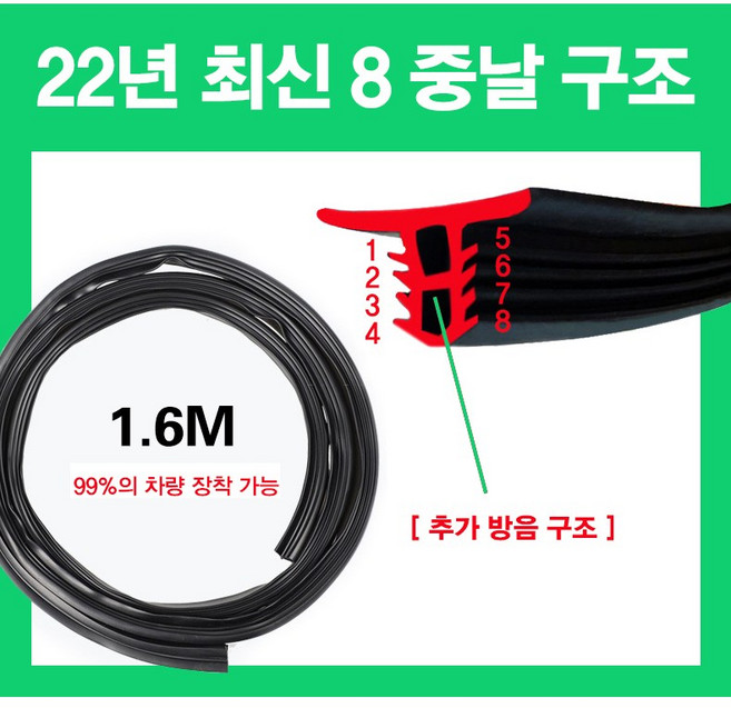 2022년 최신 자동차 풍절음 엔진소음 감소 대쉬보드 방음 몰딩, 1개