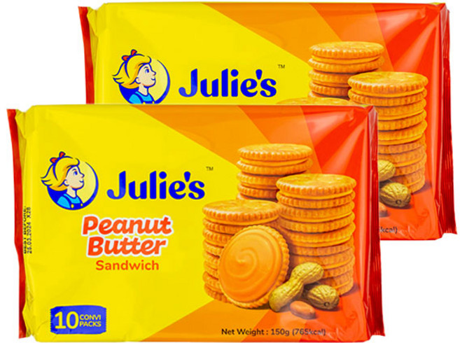 줄리스 피넛 버터 샌드위치 쿠키 150g 2개세트, 2개