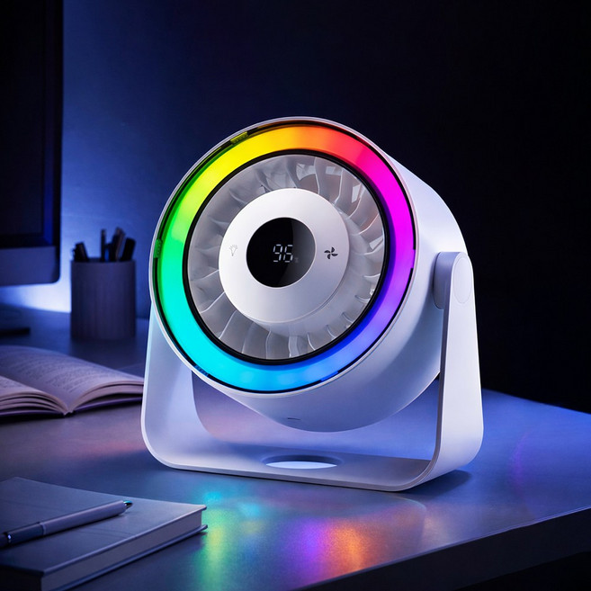 루미트론 프리즘 무선 BLDC 탁상 저소음 선풍기 5.3인치/대용량 배터리, 02_화이트