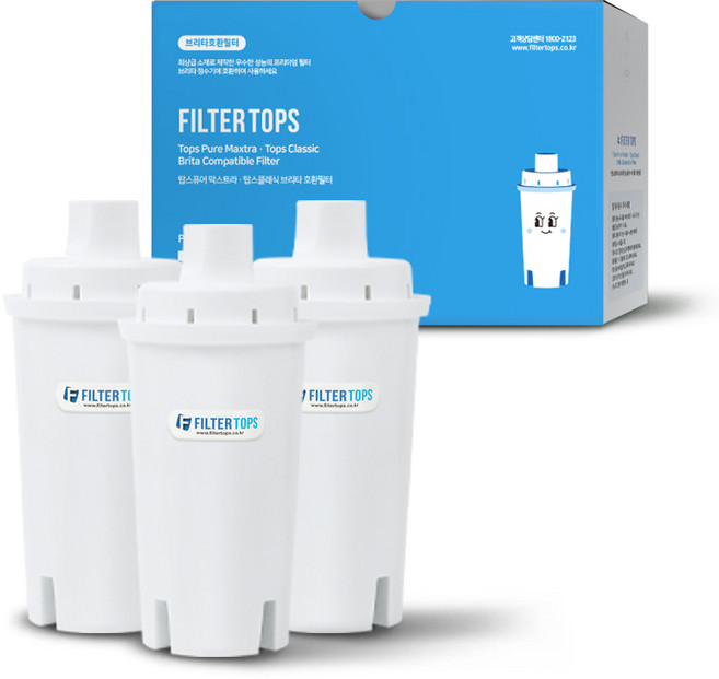 [호환] 필터탑스 탑스클래식 카본 정수필터 브리타 클래식 호환 3개 세트