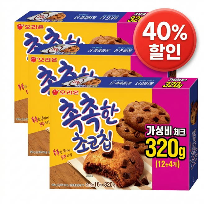 촉촉한 초코칩, 320g, 3개