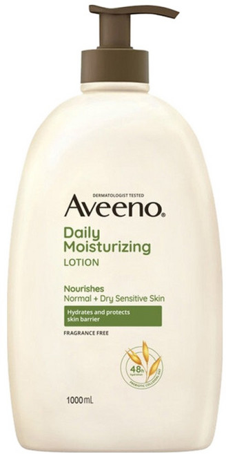 Aveeno 艾惟諾燕麥保濕乳 溫和滋潤乾燥敏感肌 長效保濕鎖水 全家適用, 1瓶, 1L