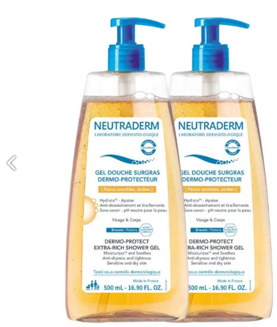 NEUTRADERM 뉴트라덤 더모 프로텍터 엑스트라 리치 샤워 젤, 2개, 500ml - 쿠팡