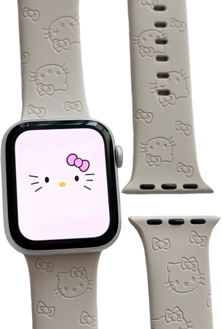 애플워치 키티 스포츠밴드 실리콘 스트랩, 1개, 베이지