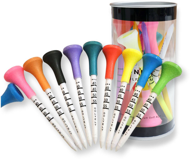 [ 잘보이는 골프 숫자롱티83mm 10P 티통 ] 숫자 눈금 플라스틱롱티 실리콘 헤드, 1개, 믹스