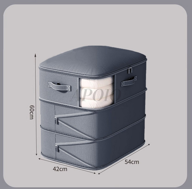 APOIO 1+1 대용량 패딩 이불 압축 파우치 다용도 지퍼형 압축 수납 정리 파우치, 2개, 그레이