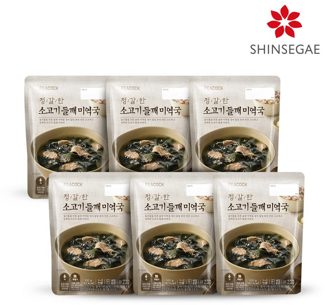 [피코크] 정갈한 소고기들깨 미역국 500g, 6개