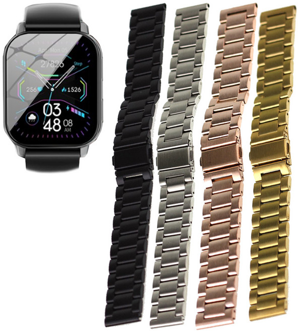 와피크 스마트워치 P5S P3S S7 X5S 호환 메탈 디버클 스트랩, 4. VOL2 실버22, 1개