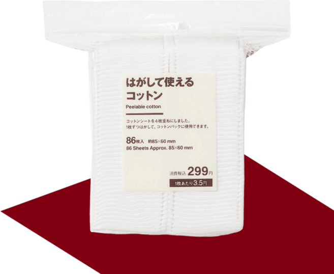 무인양품 벗겨내 사용 가능한 코튼 86매, 1세트, 1개