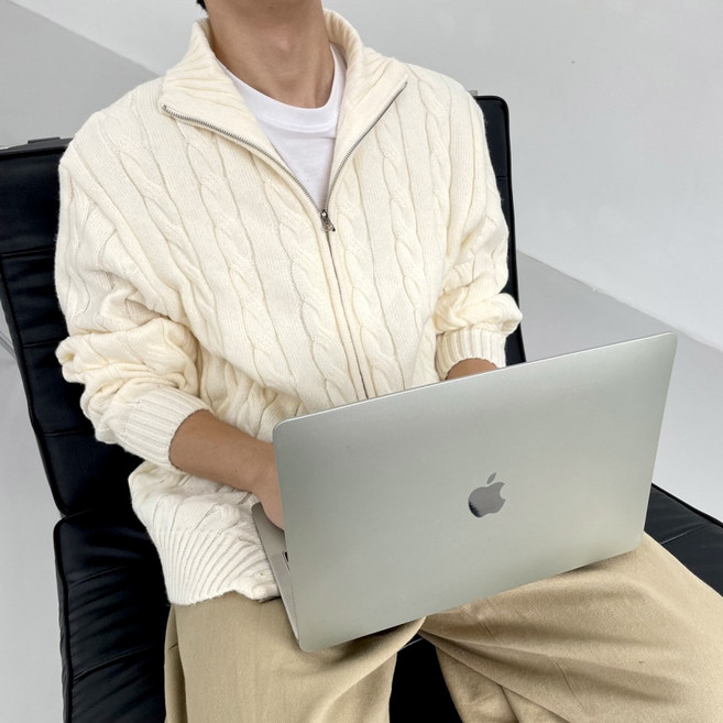 [당일발송] 남자 니트 집업 꽈베기 울캐시미어 스웨터 가을자켓 집업 투웨이 케이블 가디건 (5color)