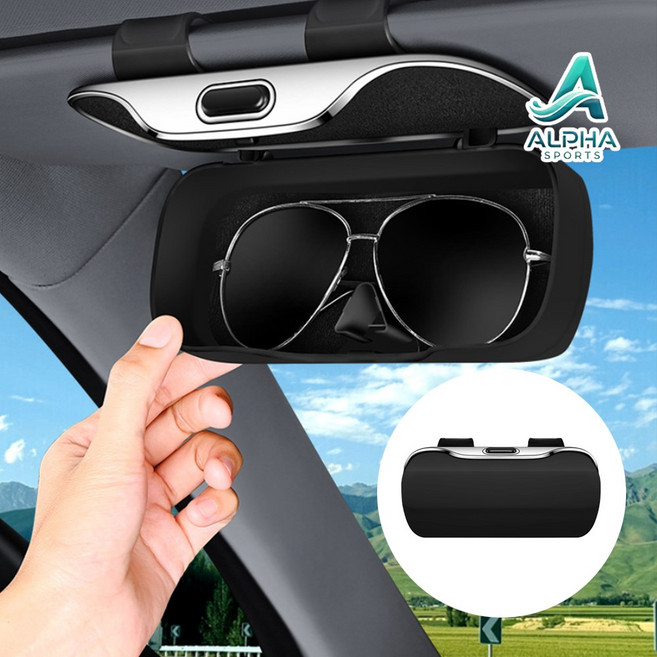 알파 차량용선글라스 썬바이저 보관거치대, 1개, 블랙