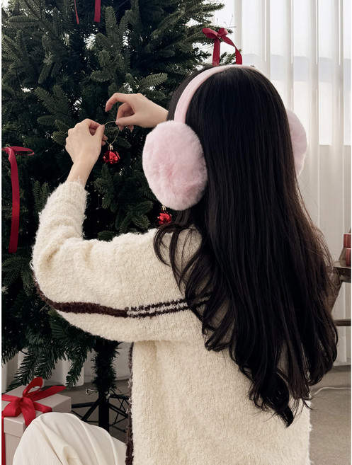 도도리빙 겨울 접이식 보들보들 폭신한 방한 털 귀마개