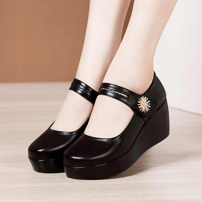 여성 빅사이즈 구두 웨지 벨크로 265 엄마 신발