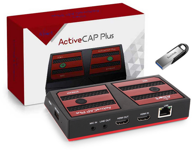 에이포트 외장형 USB HDMI 캡쳐보드 With 카메라 인터넷 스트리밍 4K 60hz Pass-Through, Active CAPPlus(USB3.0 256G)