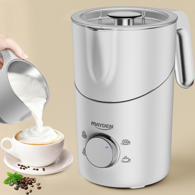 메이든 분리형 우유거품기 TF102 식품급 304 스텐인리스 화이트
