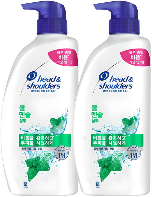 헤드앤숄더 두피 토탈 솔루션 쿨 멘솔 샴푸, 850ml, 2개