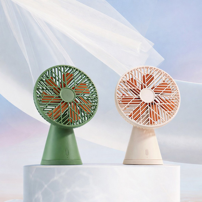 포레스트 무선 미니선풍기 책상용 작은 캠핑 탁상용 소형 책상용 탁상형 사무실 충전식 USB, 베이지