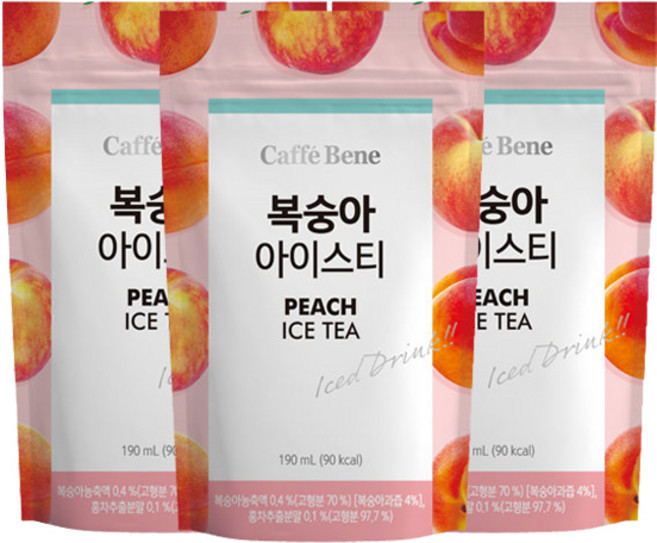 카페베네 복숭아아이스티, 190ml, 40개