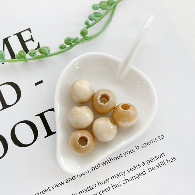 헤세드 국산) 뉴 15mm 컬러 나무구슬 (10개), 내추럴