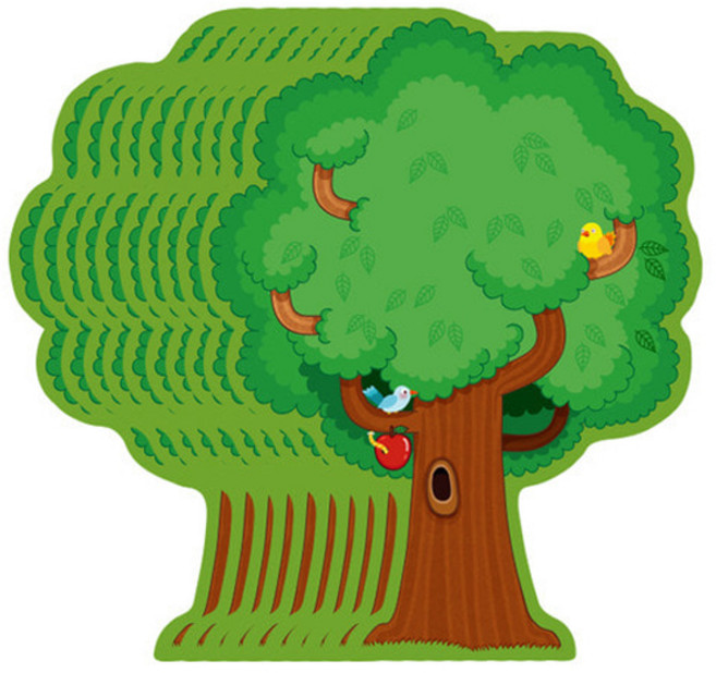 [슈퍼쌤]대형 사과나무(570x745mm) 코팅6개 세트, 단품, 6세트