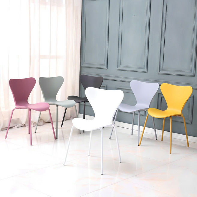 RM디자인 나비 예쁜 식당 북유럽 카페 인테리어 식탁 의자, 나비-블랙, 1개