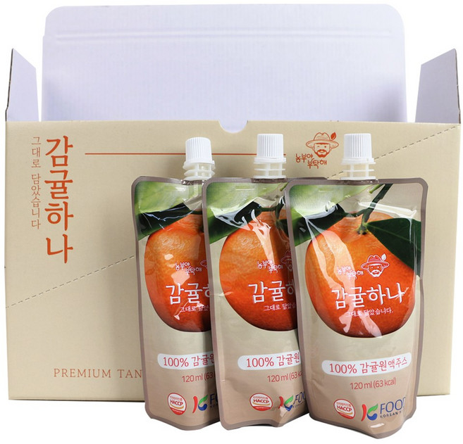 리얼 순수 감귤주스 과일즙 과일주스 감귤하나, 10개, 120ml