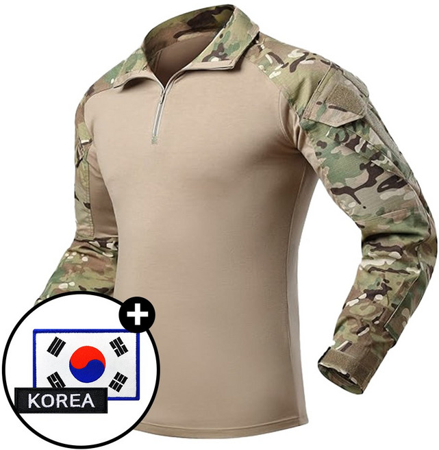 택티컬 전술 컴뱃셔츠 긴팔 - 컴뱃티셔츠 아웃도어 군인 간부 강철부대 등산