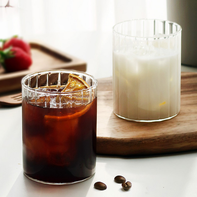 오링클 스트라이프 내열유리컵 300ml, 1개, 투명