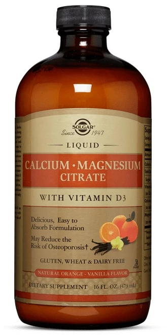 솔가 리퀴드 칼슘 마그네슘 구연산 비타민 D3 포함 내추럴 오렌지 바닐라, 1개, 473ml - 쿠팡