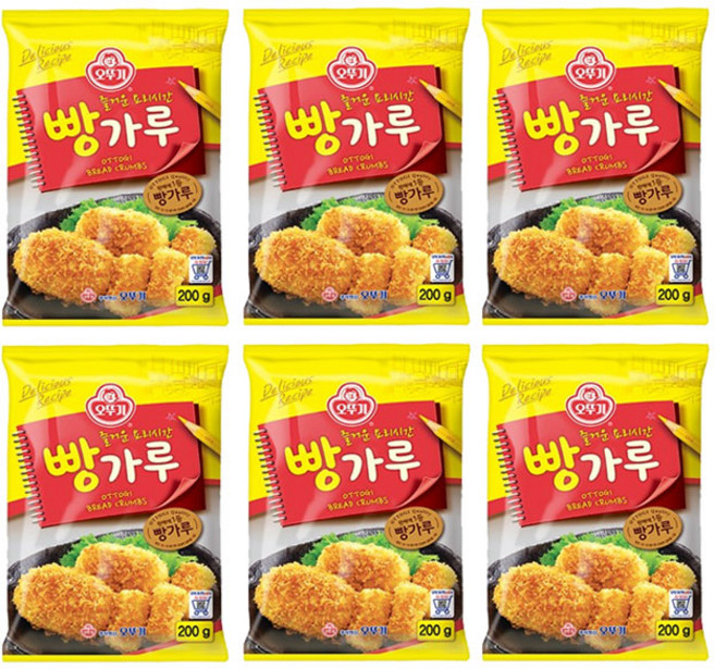 오뚜기 빵가루, 200g, 6개