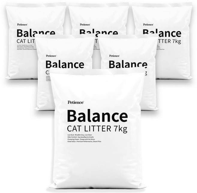 페티앙스 밸런스 벤토나이트 응고형 고양이 모래, 7kg, 6개, 무향