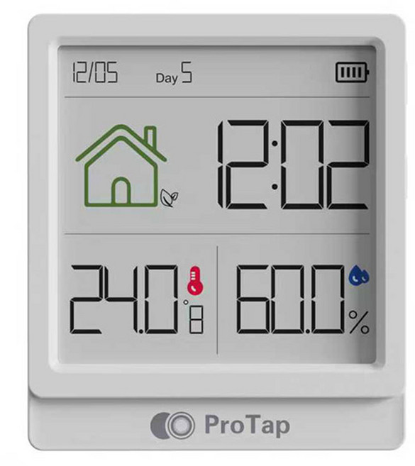 ProTap E1C 溫濕度計 3.2英吋大螢幕 數位傳感器, White, 1個