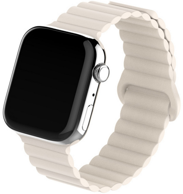 영스피플 애플워치 호환 마그네틱 실리콘 스트랩 11 10 9 8 7 se2 3 밴드 40 41 44 45 49, 42/44/45mm, 스타라이트, 1개