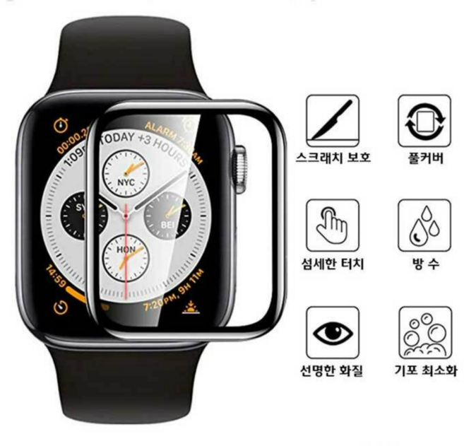 하이클래스 터치감 좋은 고화질 애플워치 액정보호필름 곡면 화면 풀커버 필름