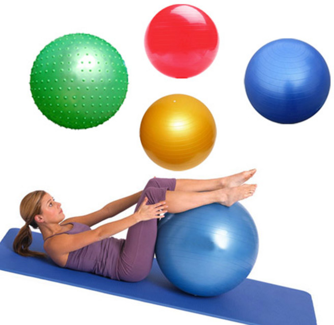 파피앙 마사지 짐볼 65cm (손펌프포함) 요가 필라테스용품, 마사지볼-파랑