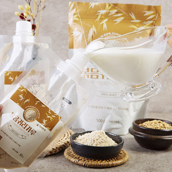 청아한끼 정읍 김창순님의 국산 볶음귀리가루 100% 파우치, 파우치 30g x 10개, 1개, 500g