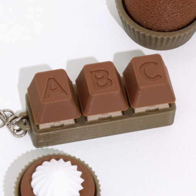 ABC초콜릿 키캡 키링 커스텀 발렌타인데이선물 독특한선물, 1개