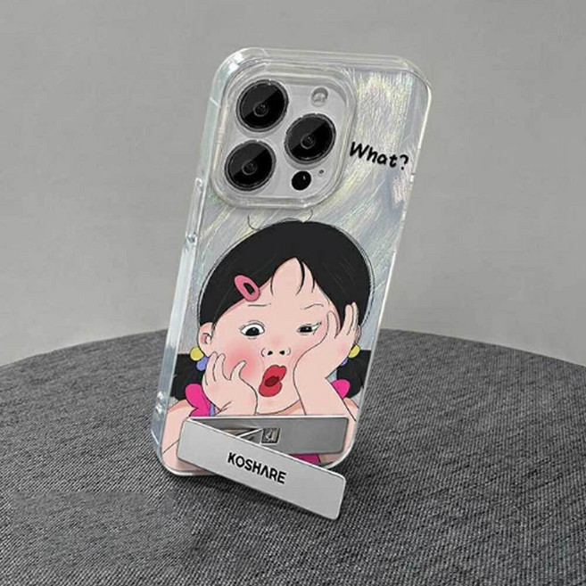 아이폰 16 15 14 13 개그걸 큐티 캐릭터 스탠드 케이스