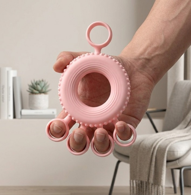 손가락 약력기 손목 스트레칭 근력기 실리콘, 핑크, 1개