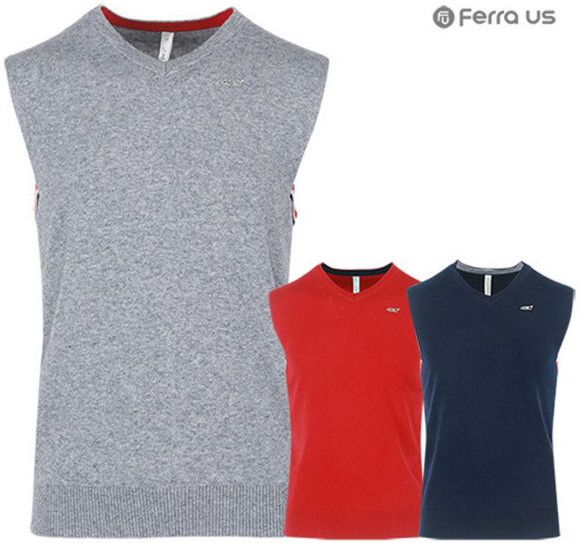 페라어스 남성 솔리드 베이직 니트 골프조끼 CV4R8002F2