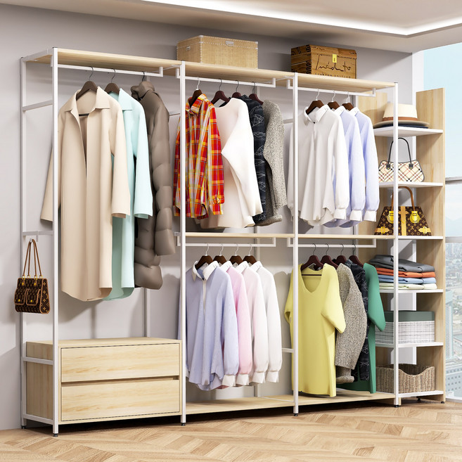 도노스틸 올리카 WA8 철제드레스룸 시스템행거 연결옷장 깊이 40cm, 화이트