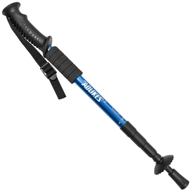5단 알루미늄 합금 접이식 초경량 짧은 텔레스코픽 외부 야외용 손잡이 + 하이킹 지팡이 워킹 스틱, 05 Blue-short
