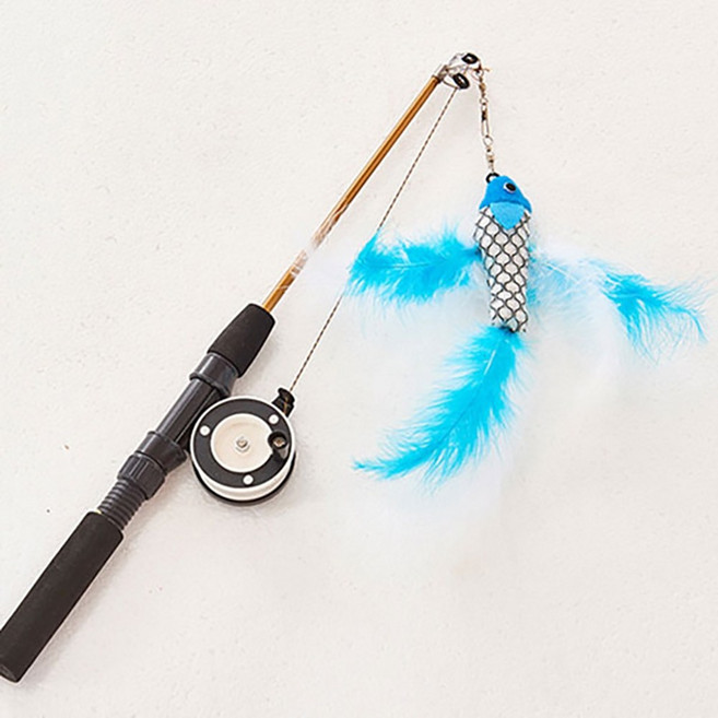 애견용품 물고기리본 리얼 낚시대 장난감 플라잉캣