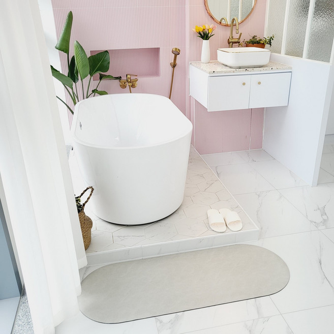 포시엘라 빨아쓰는 규조토 발매트 4세대 욕실 싱크대 주방 매트 70x45, 코트 아이보리, 1개