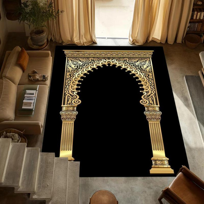 이슬람 무슬림 기도 매트 거실 장식 침실 침대 옆 러그 미끄럼 방지 카펫 현관 기계 세탁