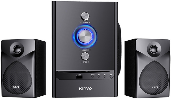 KINYO 2.1藍牙多媒體音箱 KY-1758 重低音揚聲器 2.1聲道喇叭組, 黑色, KY1758